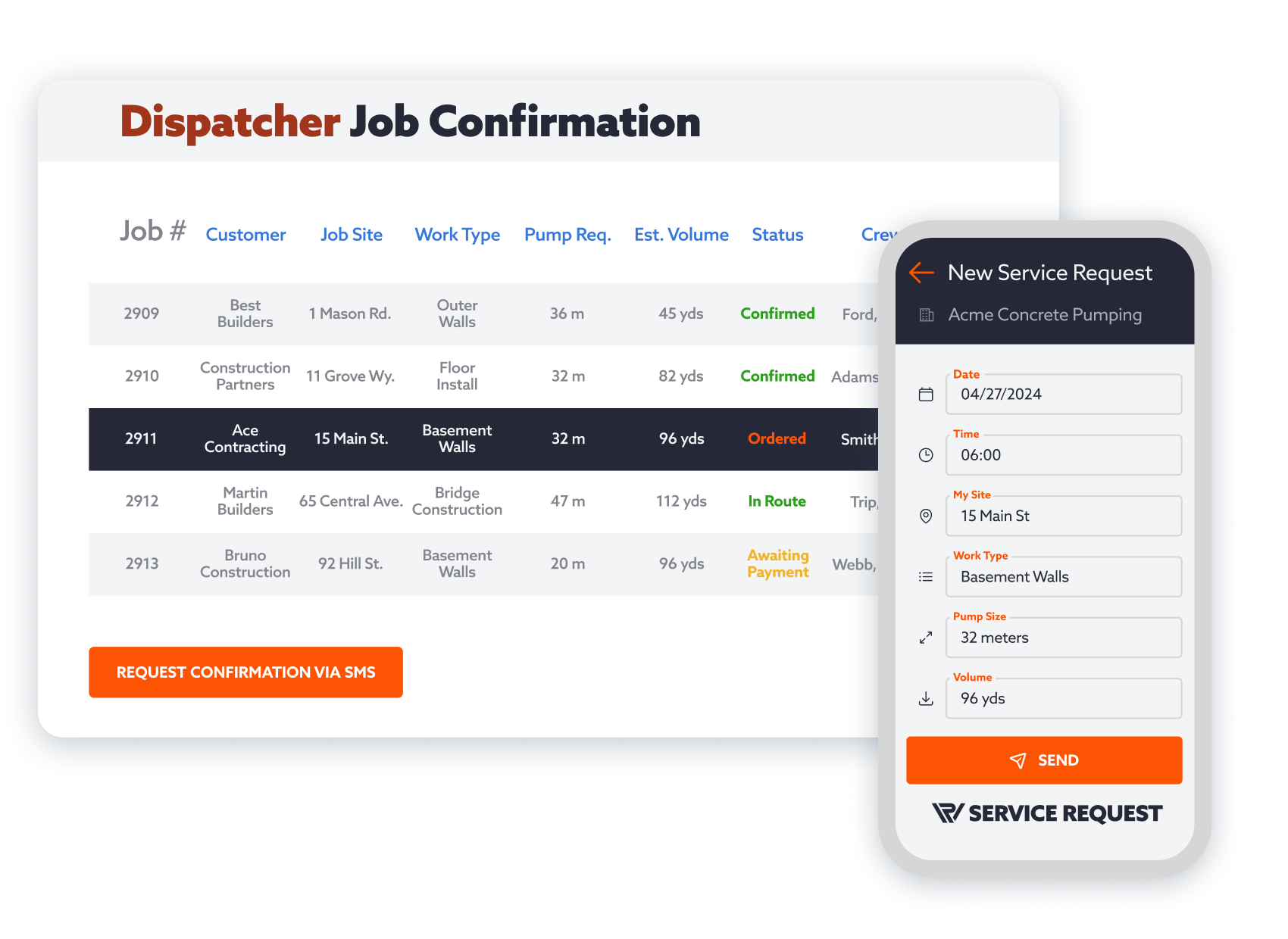 Dispatcher Job Confirmation & SR Requests - A